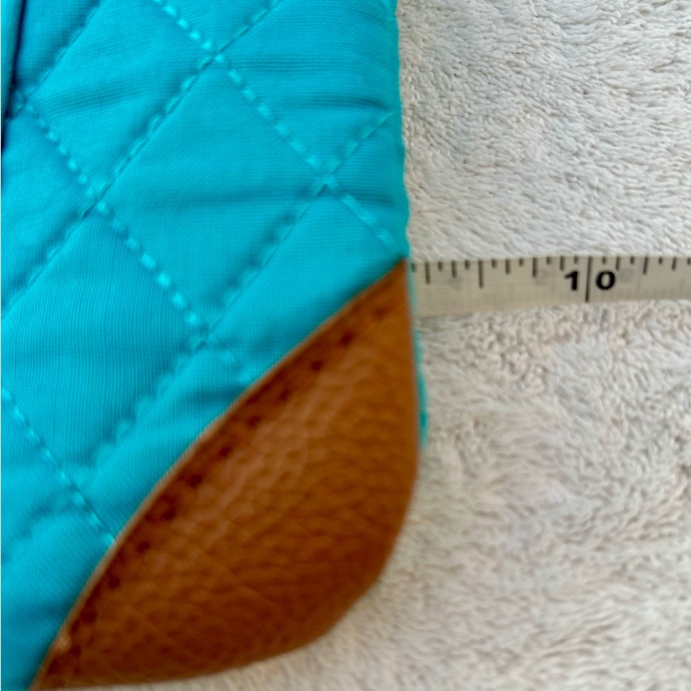 New Stone Mountain Quilted Purse Turquoise Brown Crossbody - Picture 8 of 8